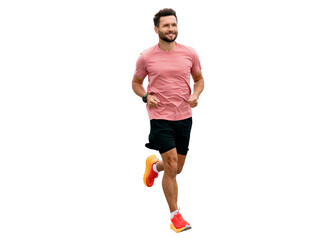 Active running cardio training of a sports person who trains every day.  A man in sports clothes is...