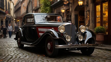 Timeless Charm: Exploring the Allure of Vintage Automobiles and Classic Trucks in Various Styles for Weddings and Collectors, generative AI