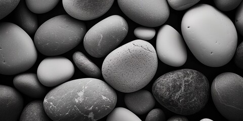 gray stone pebbles edge to edge background.