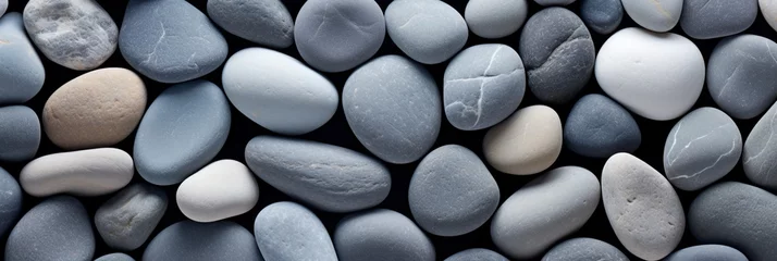 Fototapete Rund gray stone pebbles edge to edge background. © W&S Stock