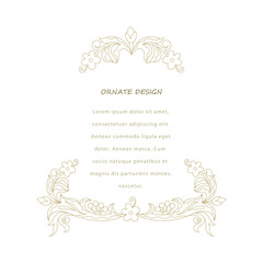 Vector ornamental decorative frame. Elegant ornate element for design template, place for text. Luxury floral border. Lace decor for birthday and greeting card, wedding invitation,certificate.