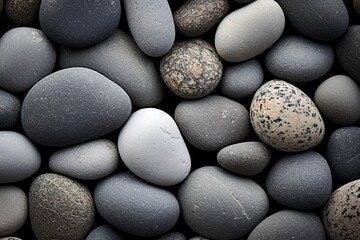 Fototapeta na wymiar gray stone pebbles edge to edge background.