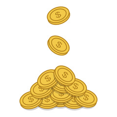 Vector illustration of coin. Investment, growth and business concept.