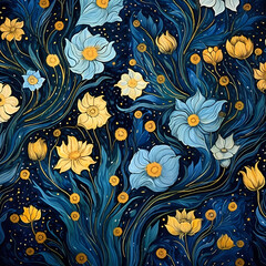 seamless floral pattern with flowers