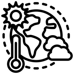 Climate Change Outline Icon
