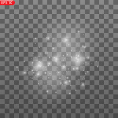 Abstract stylish light effect on a black background. Gold glowing neon line. Golden luminous dust and glares. Flash Light. luminous trail. Vector illustration. EPS 10