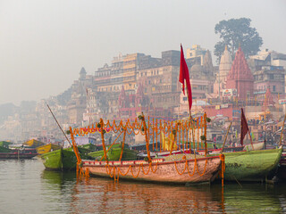 The ghats along the River Ganges in Varanasi