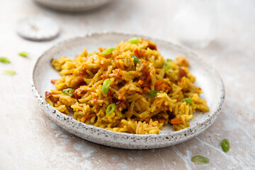 Healthy vegan pilau with vegetables