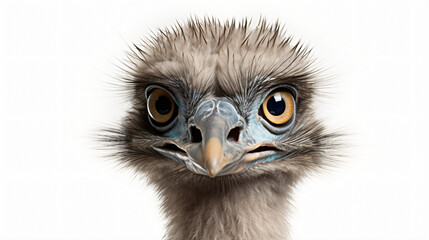 Emu isolated on white background