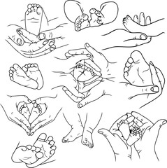 Fototapeta premium Baby feet in mother hands