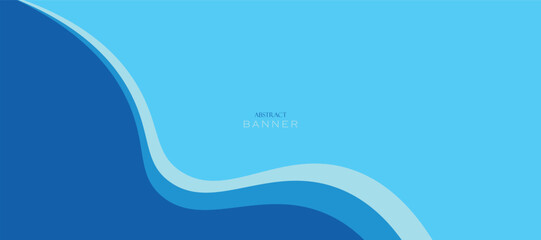 Blue and white vector wave banner background
