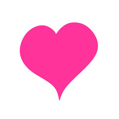 Handdrawn pink heart isolated on white background. Love symbol. Vector illustration