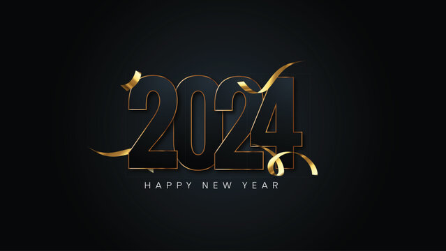 happy New Year 2024 vector design free download 