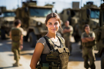 Portrait of an Israeli female soldier - obrazy, fototapety, plakaty