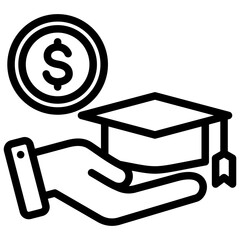 Student Grant Outline Icon