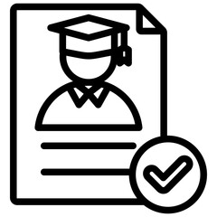 Academic Record Outline Icon
