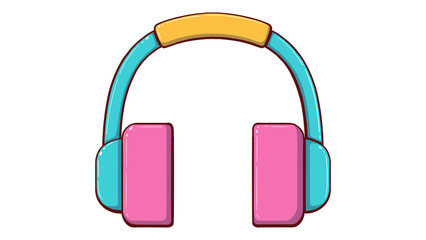 headphones isolated on white background, wireless headphones, Digital technology, gadget producing audio, DJ party, audio equipment, device concept, cartoon illustration