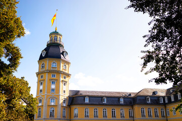 the historic castle of karlsruhe germany - obrazy, fototapety, plakaty