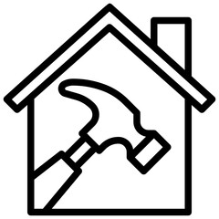 home improvement filled outline icon,linear,outline,graphic,illustration