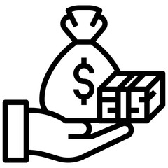 lump sum payment filled outline icon,linear,outline,graphic,illustration