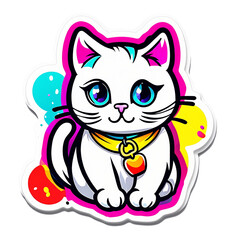Obraz premium cute cats with colorful colors AI-Generated