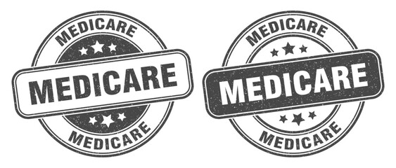 medicare stamp. medicare label. round grunge sign