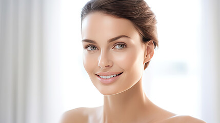 Attractive female model with healthy skin