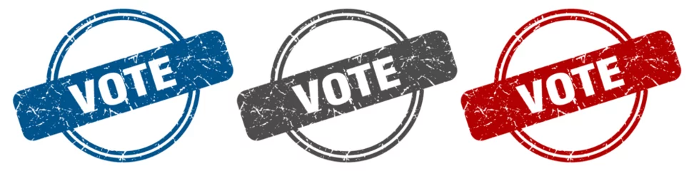 Deurstickers vote stamp. vote sign. vote label set © BHM