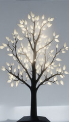 white leaves TREE LIGHT. Ai generative