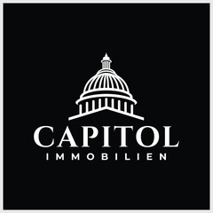 Creative Capitol building logo vector a Government icon Premium design Iconic Landmark illustrations