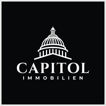 Creative Capitol building logo vector a Government icon Premium design Iconic Landmark illustrations