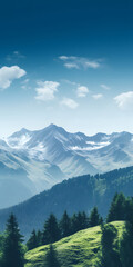 Fototapeta premium landscape with mountains wallpaper