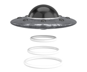 UFO. Unidentified Flying Object 3D illustration.