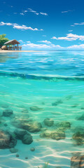 Fototapeta na wymiar tropical island in the ocean wallpaper
