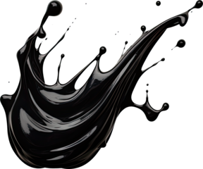 Black ink splash. Liquid acrylic paint stains