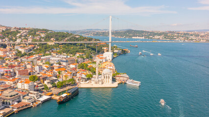 Ortakoy Buyuk Mecidiye Mosque in Istanbul City