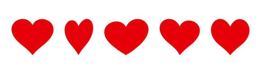 Set of hearts icon, heart drawn hand - stock vector