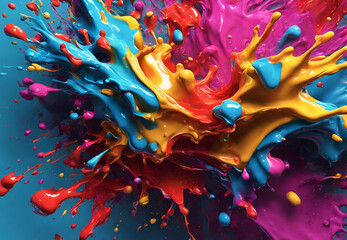 Vibrant Liquid Splash Art
Dynamic Liquid Pouring Scene, 
Colorful Fluids in Motion, 
Full-Color Liquid Explosion