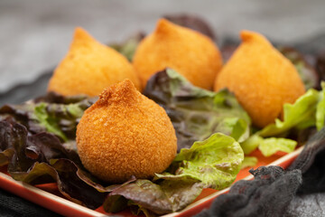 traditional fried coxinha on a plate