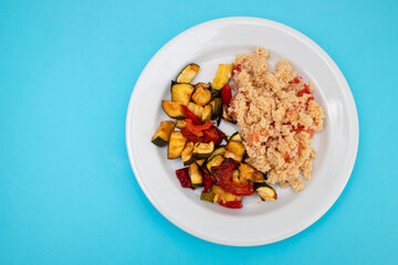 Delicious homemade vegetarian couscous with tomatoes