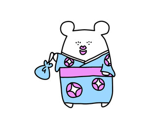White bear wears kimono