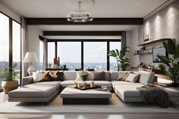 modern living room Generative AI