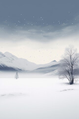 Snowy mountain landscape with clear skies and serene beauty.