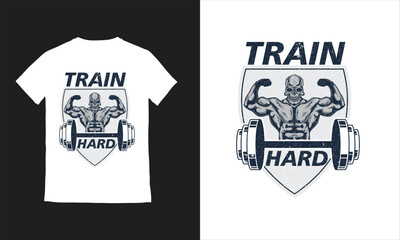 Vector fitness t-shirt design gym t-shirt with big muscles