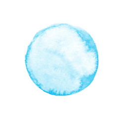 Blue Ink Paint Brush Circle Isolated On White Background.
