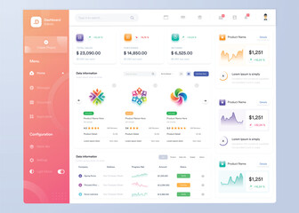 UI UX Infographic dashboard. UI design with graphs, charts and diagrams. Web interface template