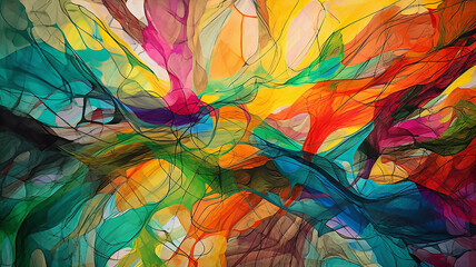 Abstract Graphic Colors Wallpaper | AI Generate