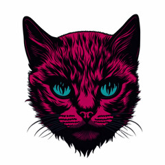 A Cat t-shirt design capturing a moment of hunting prowess, graffiti, vector sticker art, t-shirt design, Generative Ai