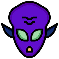 ALIEN filled outline icon,linear,outline,graphic,illustration