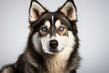 Obraz premium Majestic Siberian Husky sitting in a dignified pose, Generative AI